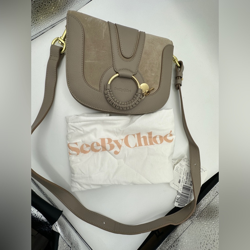 See by Chloe Women Hana Mini Saddle Leather Bag grey $575